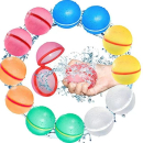 Wiederverwendbare Wasserbomben – 12 Stück selbstschließend, schnelles Befüllen in 1 Sekunde, weich & sicher, nachhaltige Wasserballons für Kinder & Erwachsene – Strand & Pool-Party Set